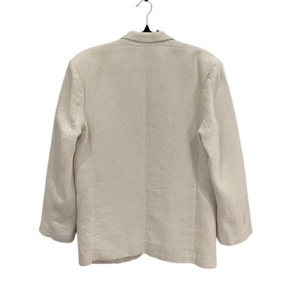 Anine Bing Quinn Blazer 100% Linen In Eggshell Size Small Oversized - Picture 11 of 15